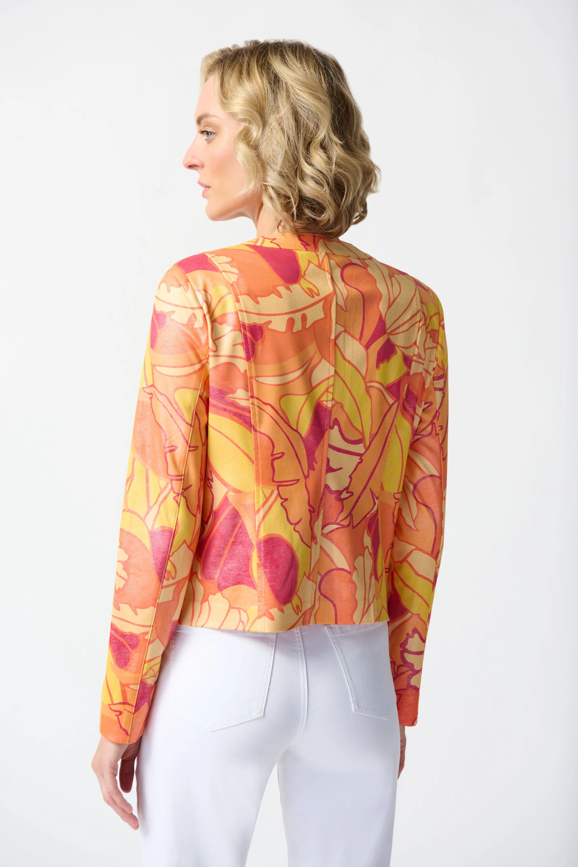 Joseph Ribkoff -242916-Jacket-Pink/Multi - Image 4