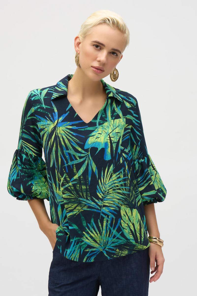Joseph Ribkoff-252073-3316-Tunic-Midnight Blue/Multi - Image 2
