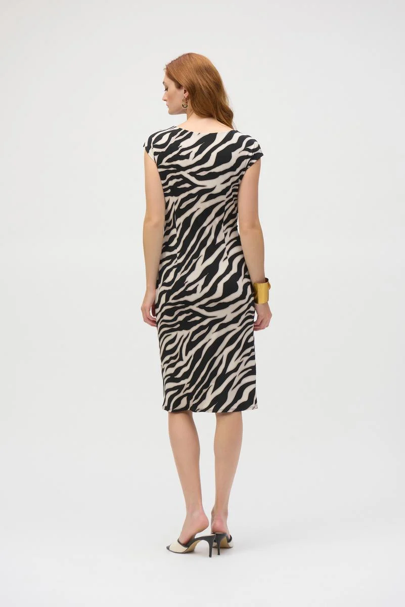Joseph Ribkoff-252158-295-Dress-Beige/Black - Image 3