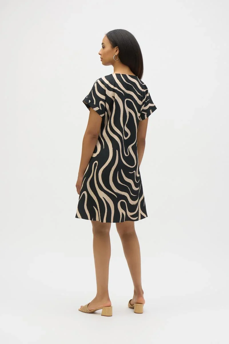 Joseph Ribkoff-252205-4418-Dress-Black/Parchment - Image 3