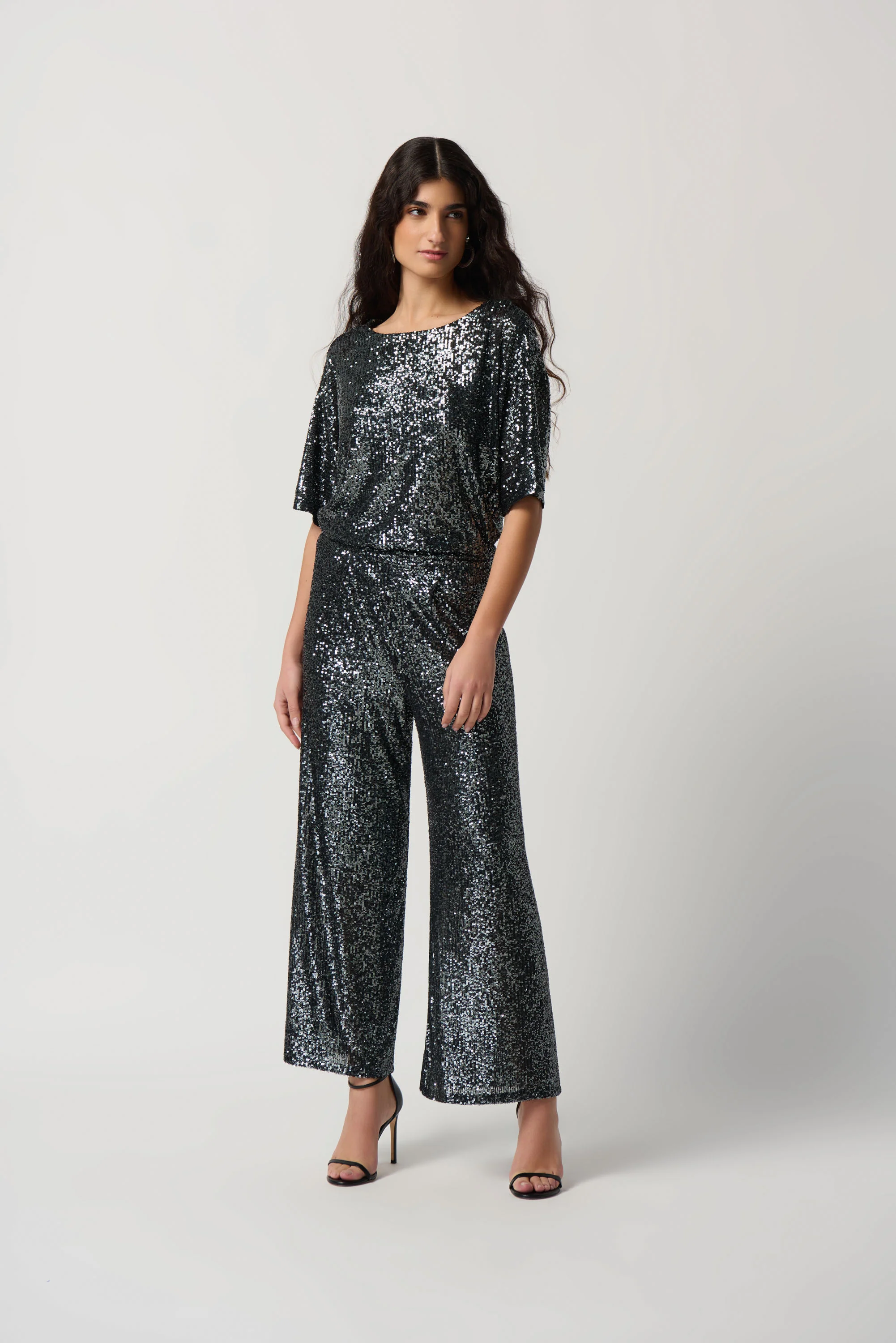 Joseph Ribkoff -234216-Top-Black/Gunmetal - Image 2