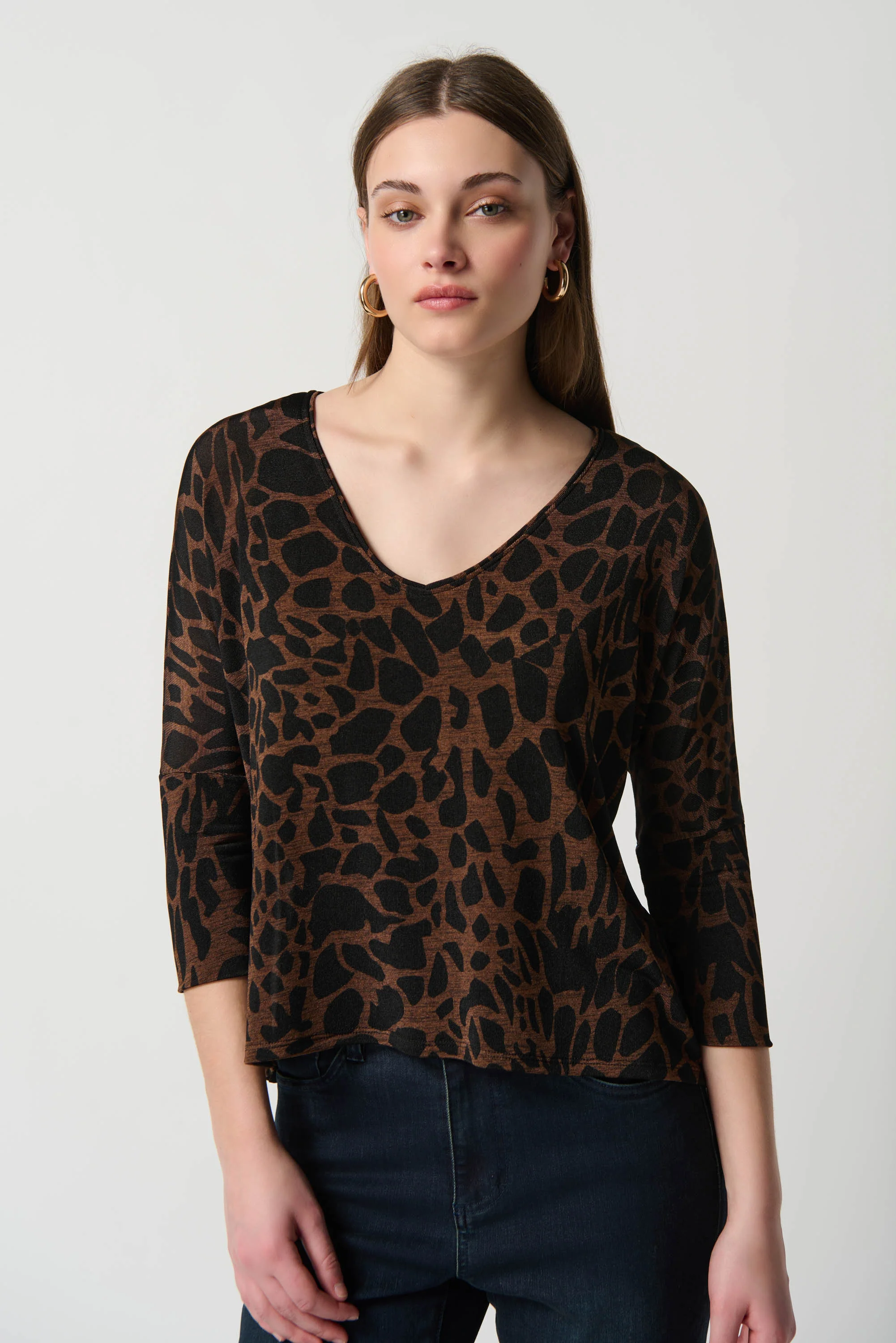 Joseph Ribkoff -234218-Tunic-Toffee/Black - Image 4