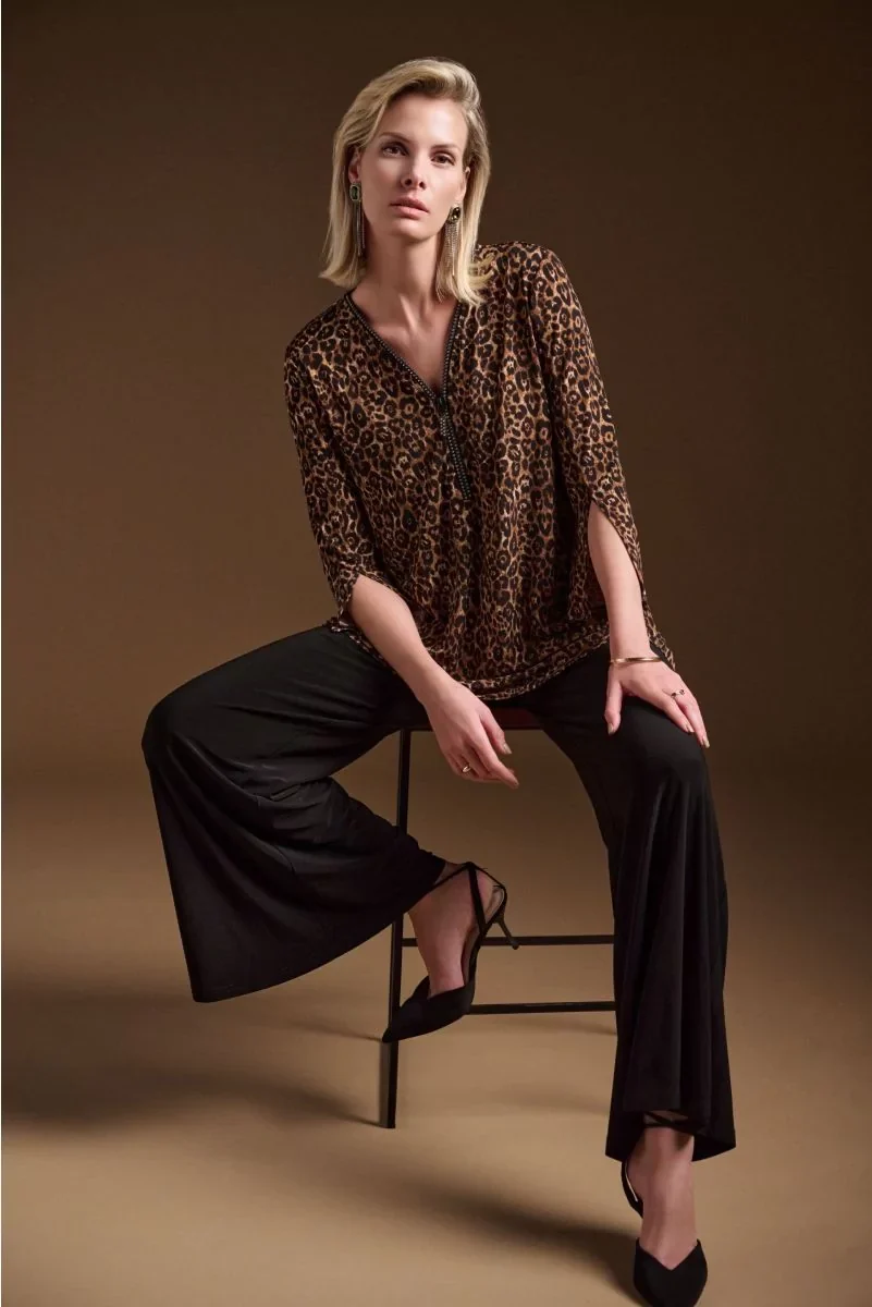 Joseph Ribkoff-244252-295-Tunic-Beige/Black