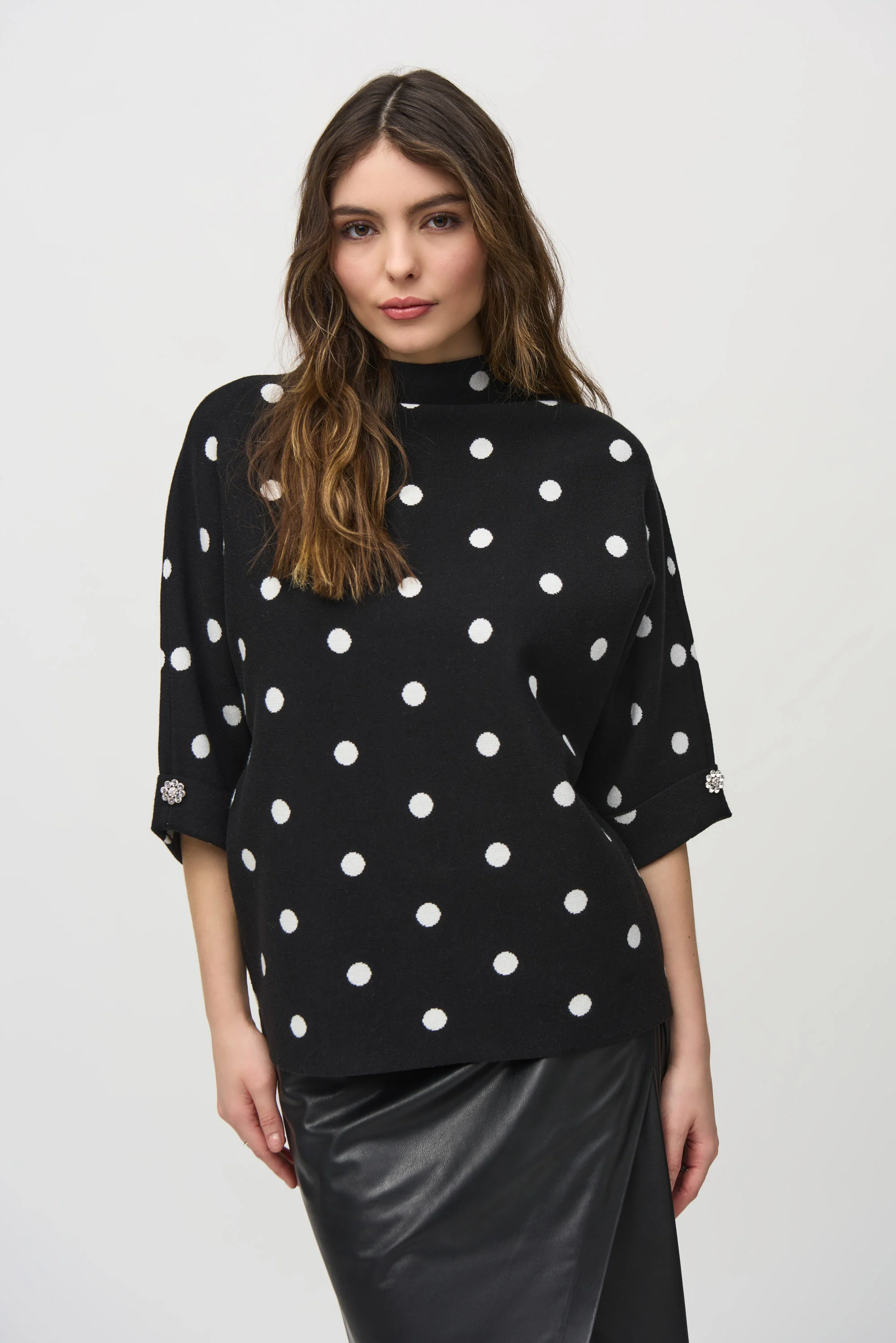 Joseph Ribkoff-244936-110-Top-Black/Vanilla - Image 4