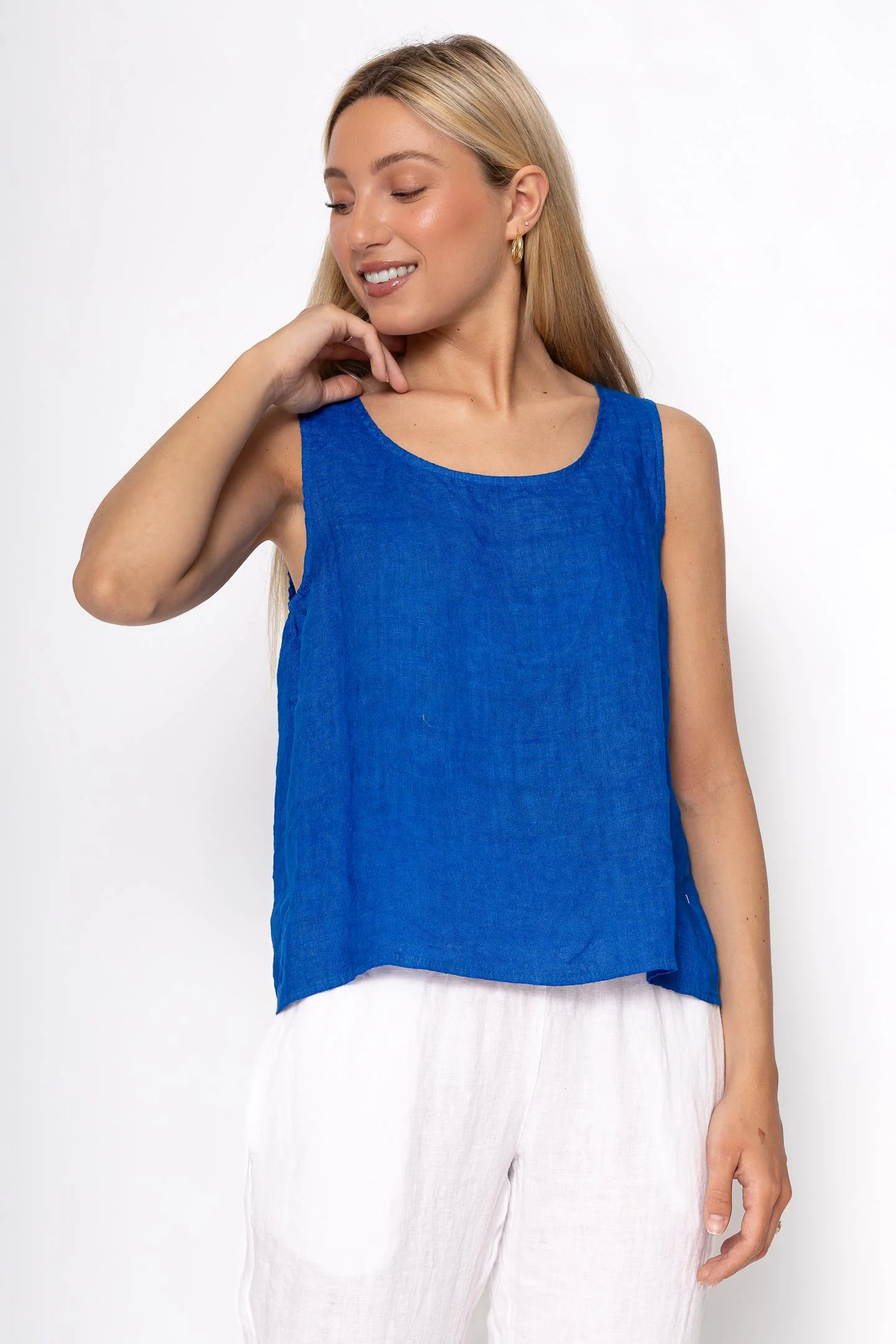 Linen LuvTP1508-128-French Linen Top-Royal - Image 2