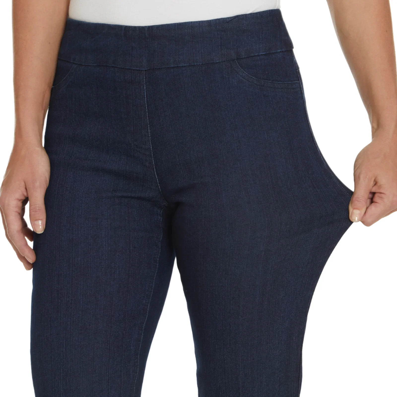 MultiplesM2623PF5-P/O Solid Ankle Pant W/Pockets-Denim - Image 5