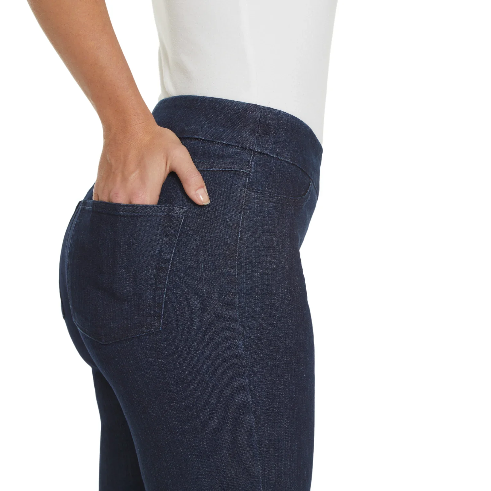MultiplesM2623PF5-P/O Solid Ankle Pant W/Pockets-Denim - Image 6