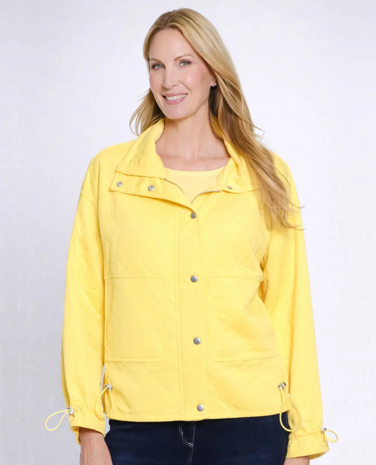 Multiples-M16510JM-Drawstring Quilted Jacket-White