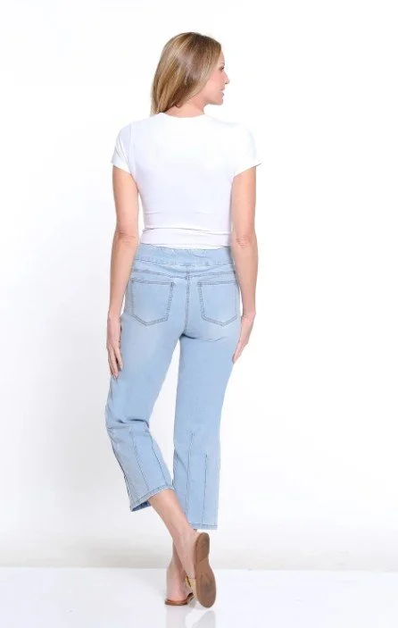 Multiples-M16710PM-Wide Leg Crop Jean-White - Image 2