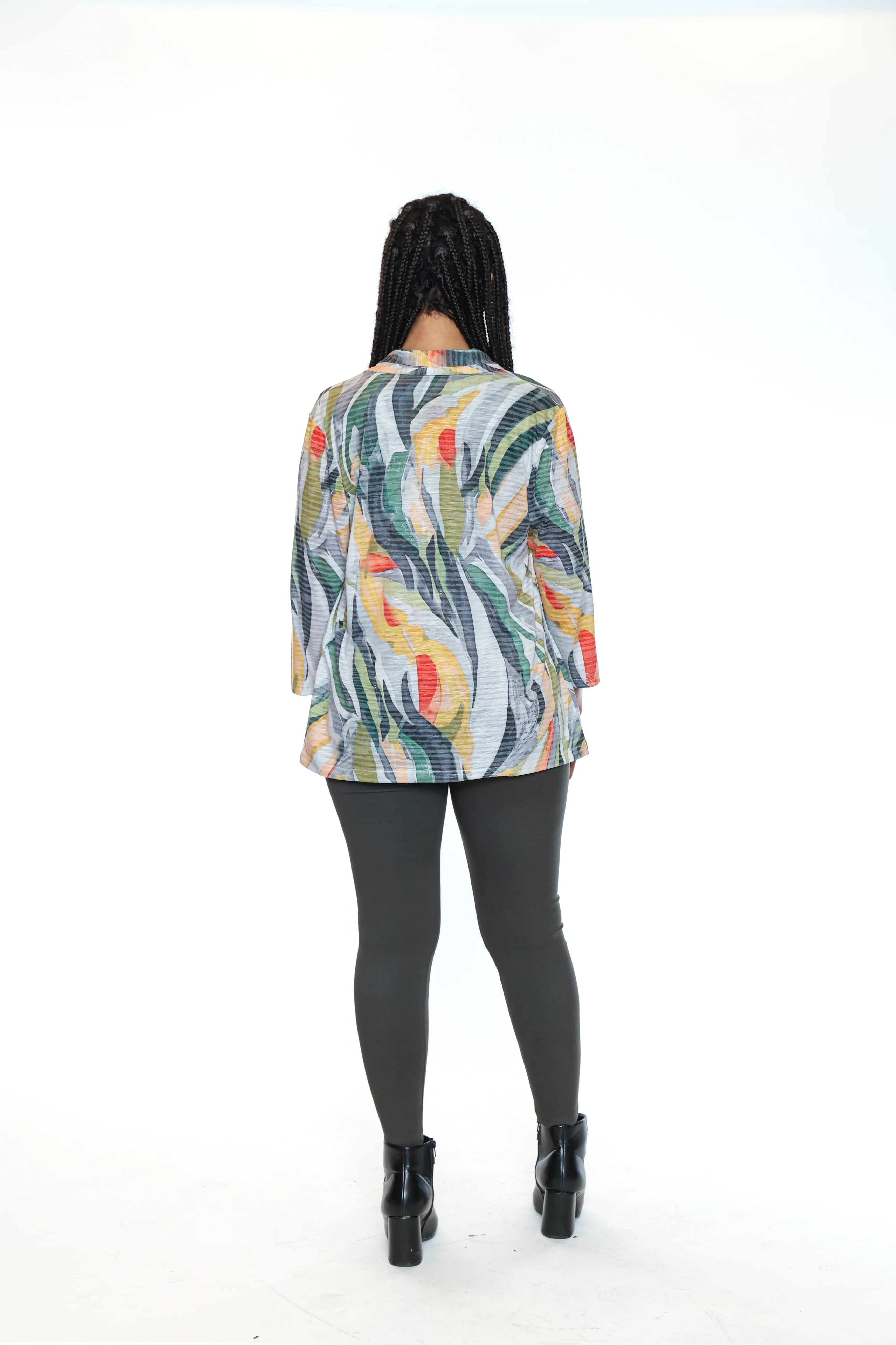 Papa-T5776-Printed 2 PC Cardi Set-Multi - Image 2