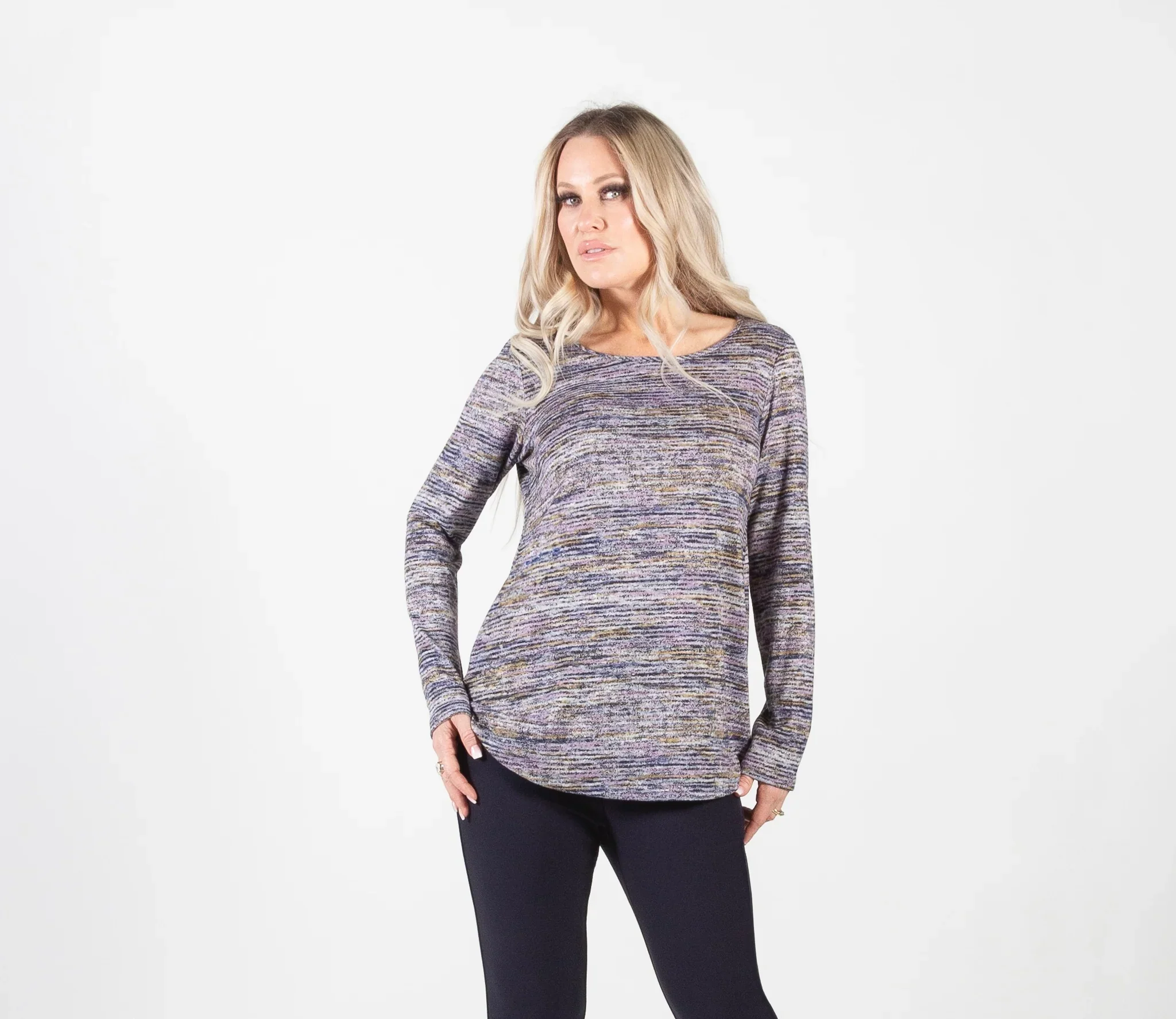 Pure Essence562-4615-Tunic-Pink/Blue/Sand