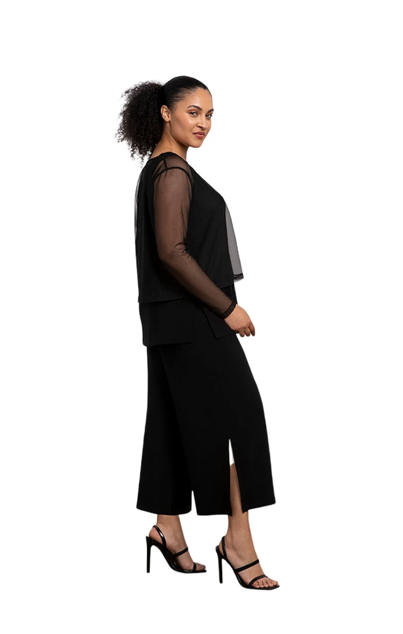 Sympli Summer/Spring 2023-3238-3-Cropped T Shirt-Black - Image 3