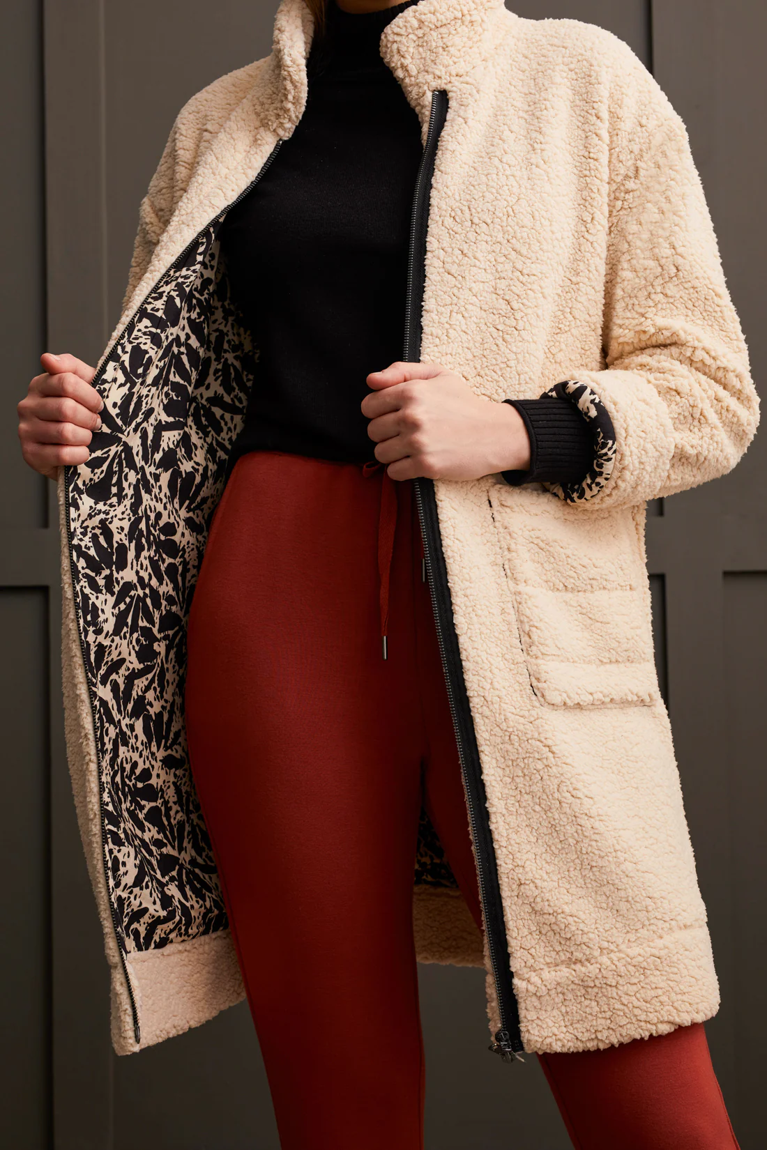Tribal 1486O/2631-Printed Lined Zip Up Coat-Night Sky - Image 2