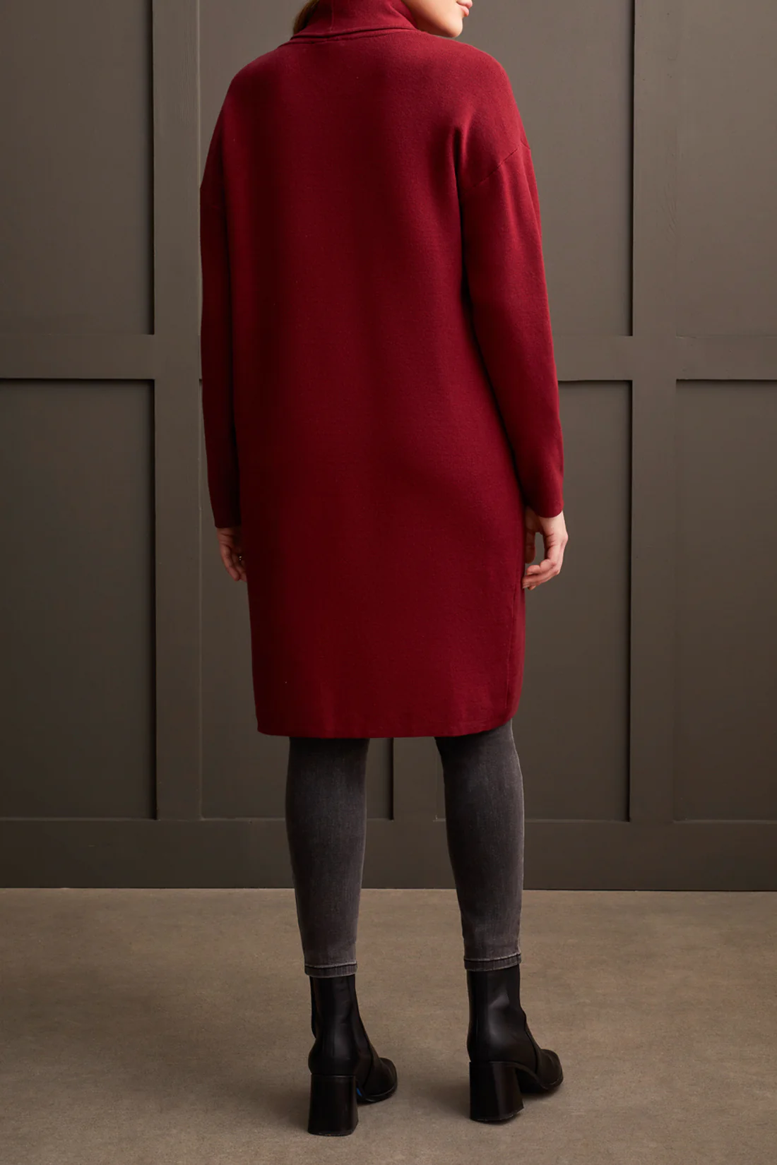 Tribal 1523O/0074-Open Coatigan W/Patch Pockets-Bordeaux - Image 3