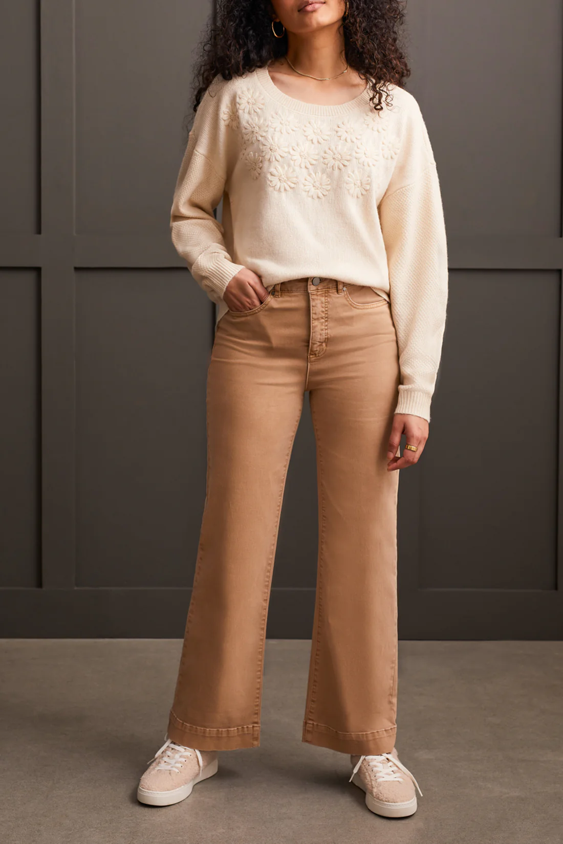 Tribal 1861O/0120-Fly Front 5 Pocket Pant -Tan - Image 2