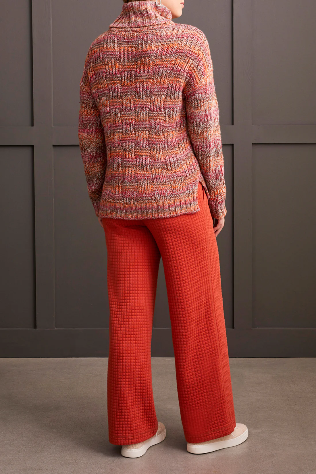Tribal 1946O/1042-Cowl Neck Sweater-Ginger - Image 3