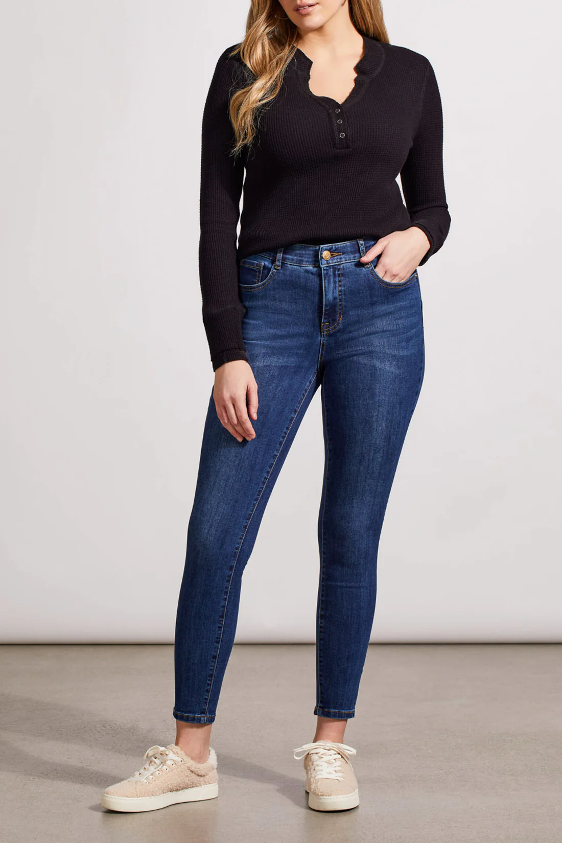 Tribal 5559O/2181-Hugging Skinny Ankle Jeans-Blue Moon - Image 2