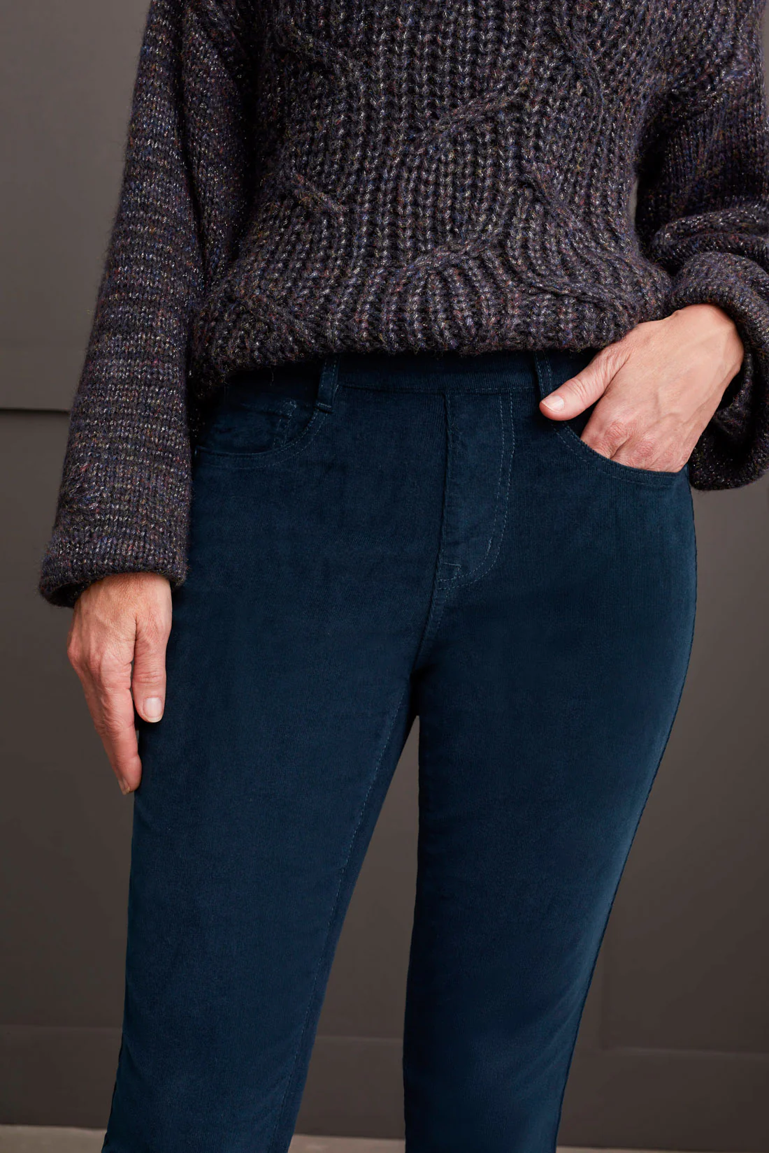 Tribal 5580O/2450-Pull On Slim Ankle Pants-Alpine Green - Image 3
