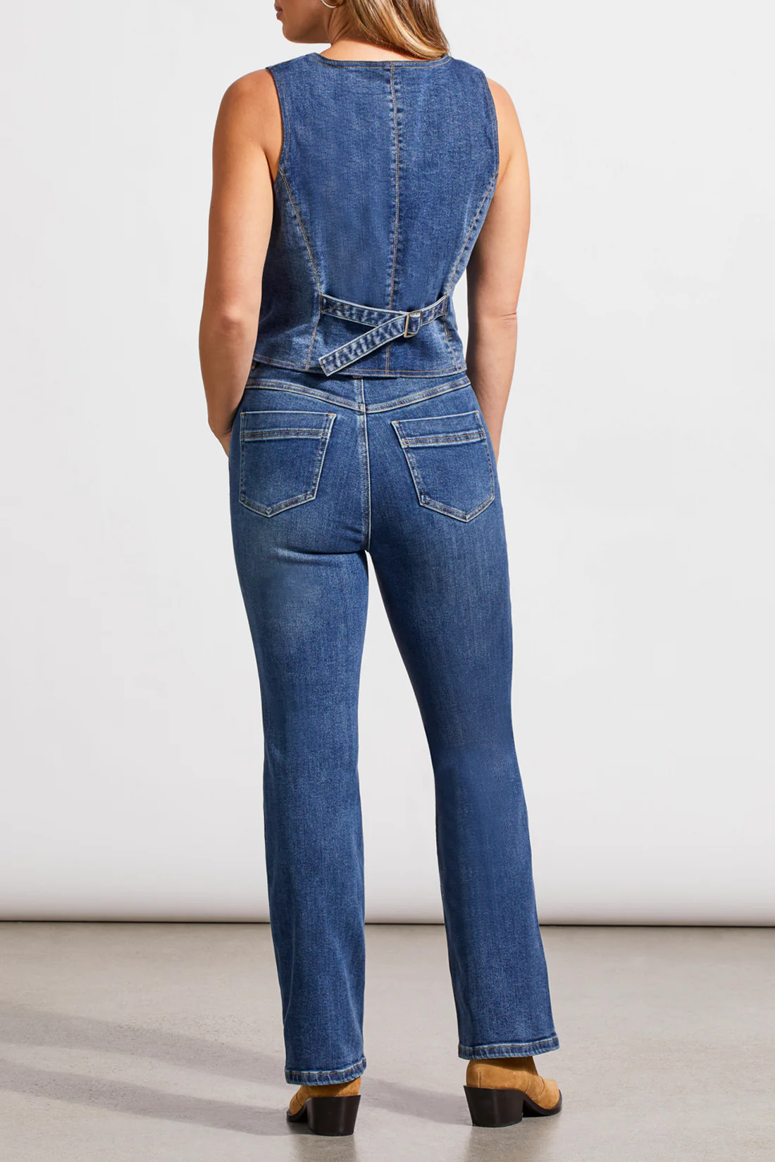 Tribal 5596O/2065-Brooke Hugging Micro Flare Jeans-Soft Indigo - Image 2