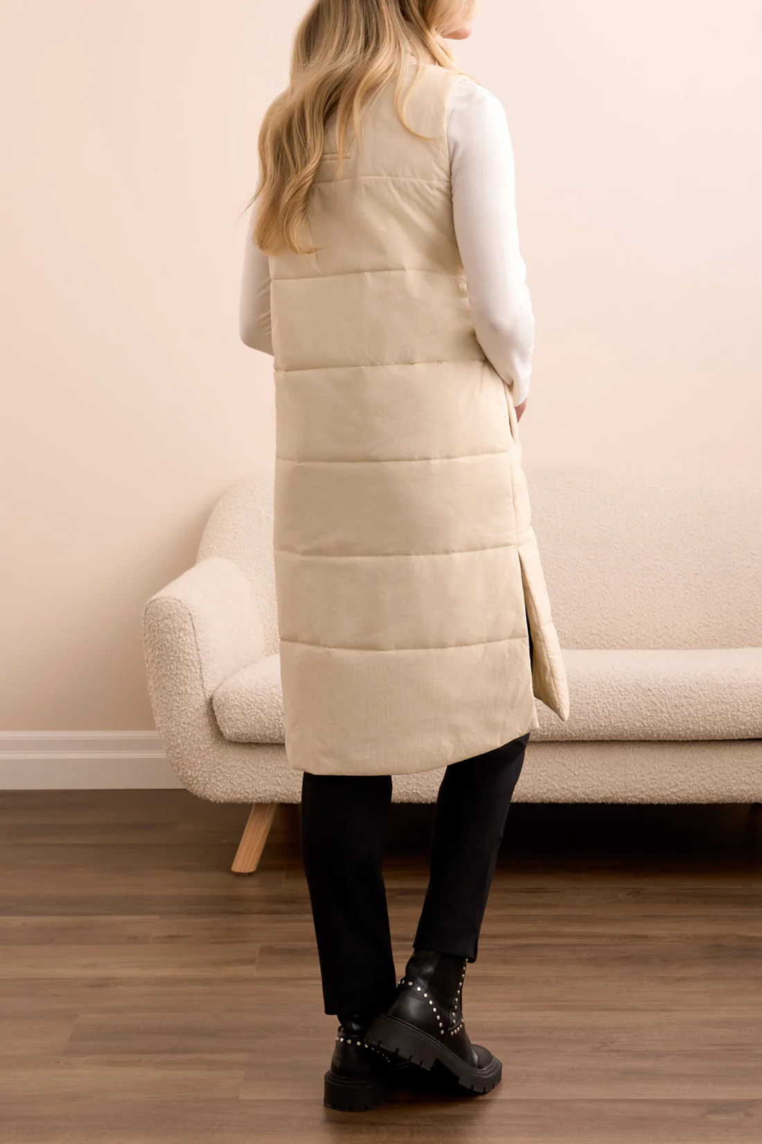 Tribal -2314O-3823-Zip Front Quilted Vest-Moon Stone - Image 4