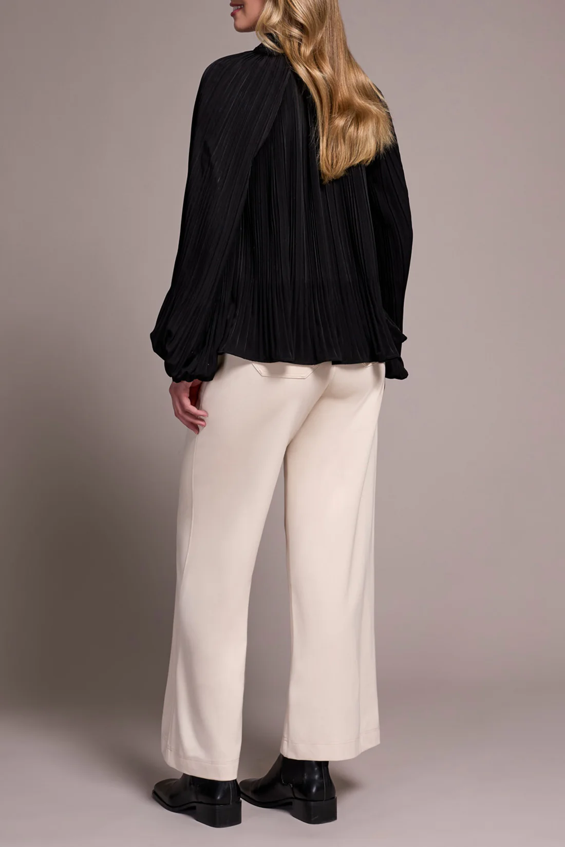 Tribal Long Sleeve Blouse W/Ruffle Collar-Black 2377O-8251 - Image 4