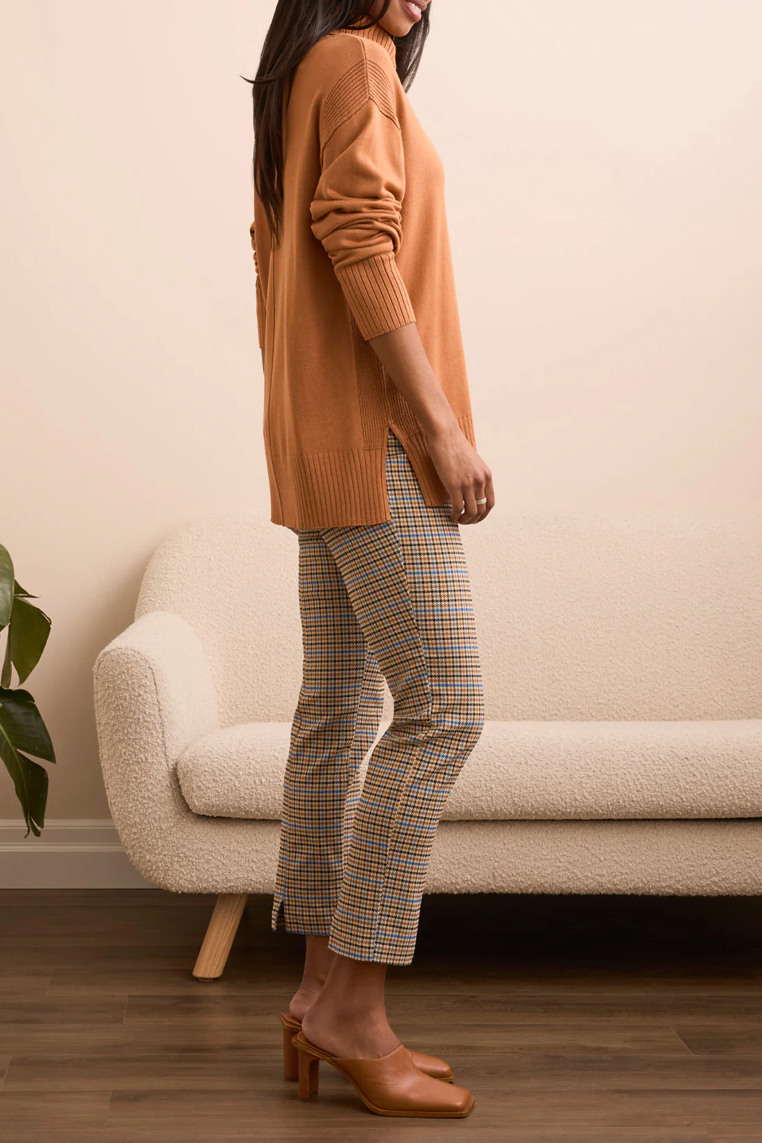 Tribal -2395O-8359-Long Sleeve Turtle Neck Sweater-Bran - Image 4