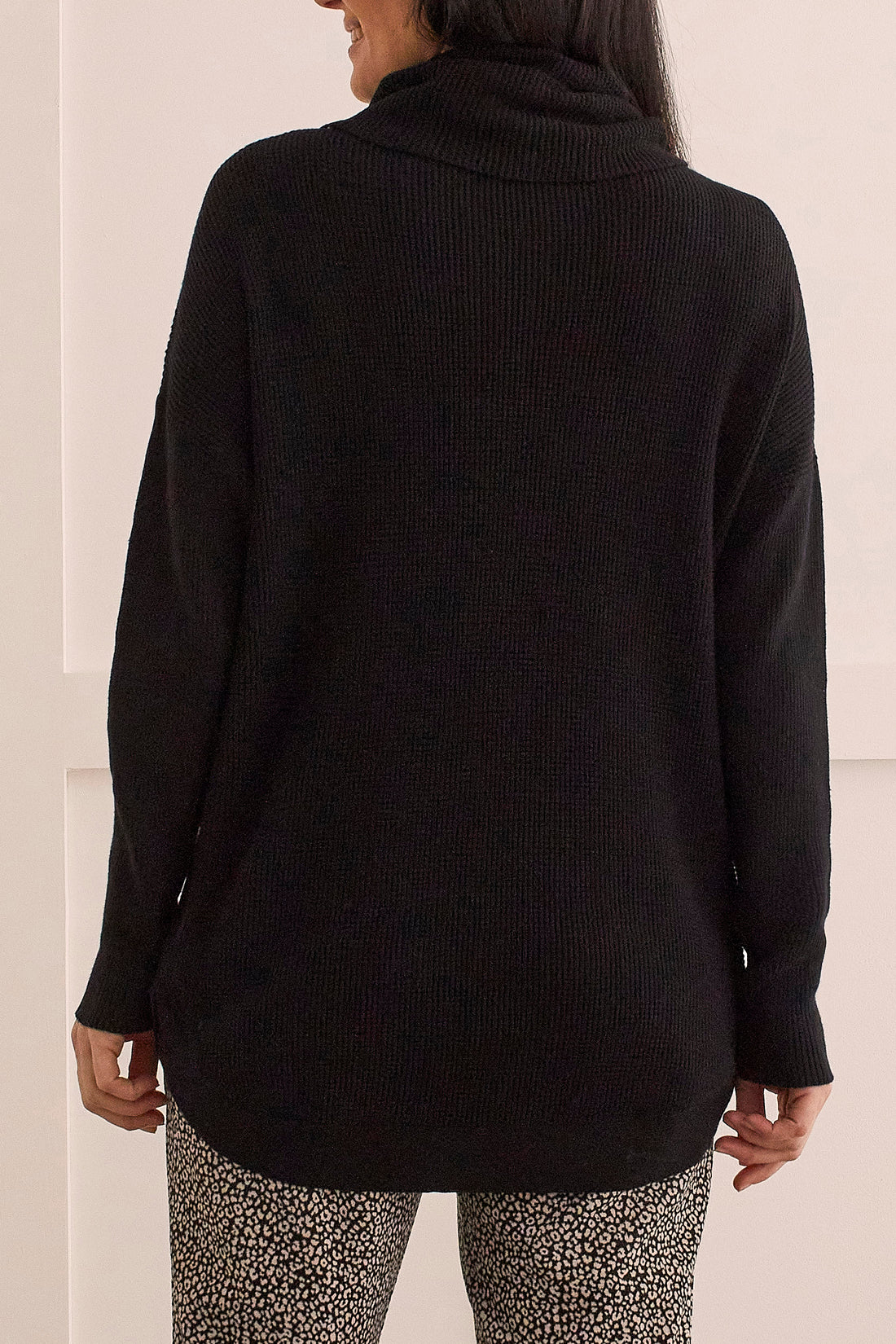 Tribal  1533O/576-Cowl Neck Sweater-Black - Image 3