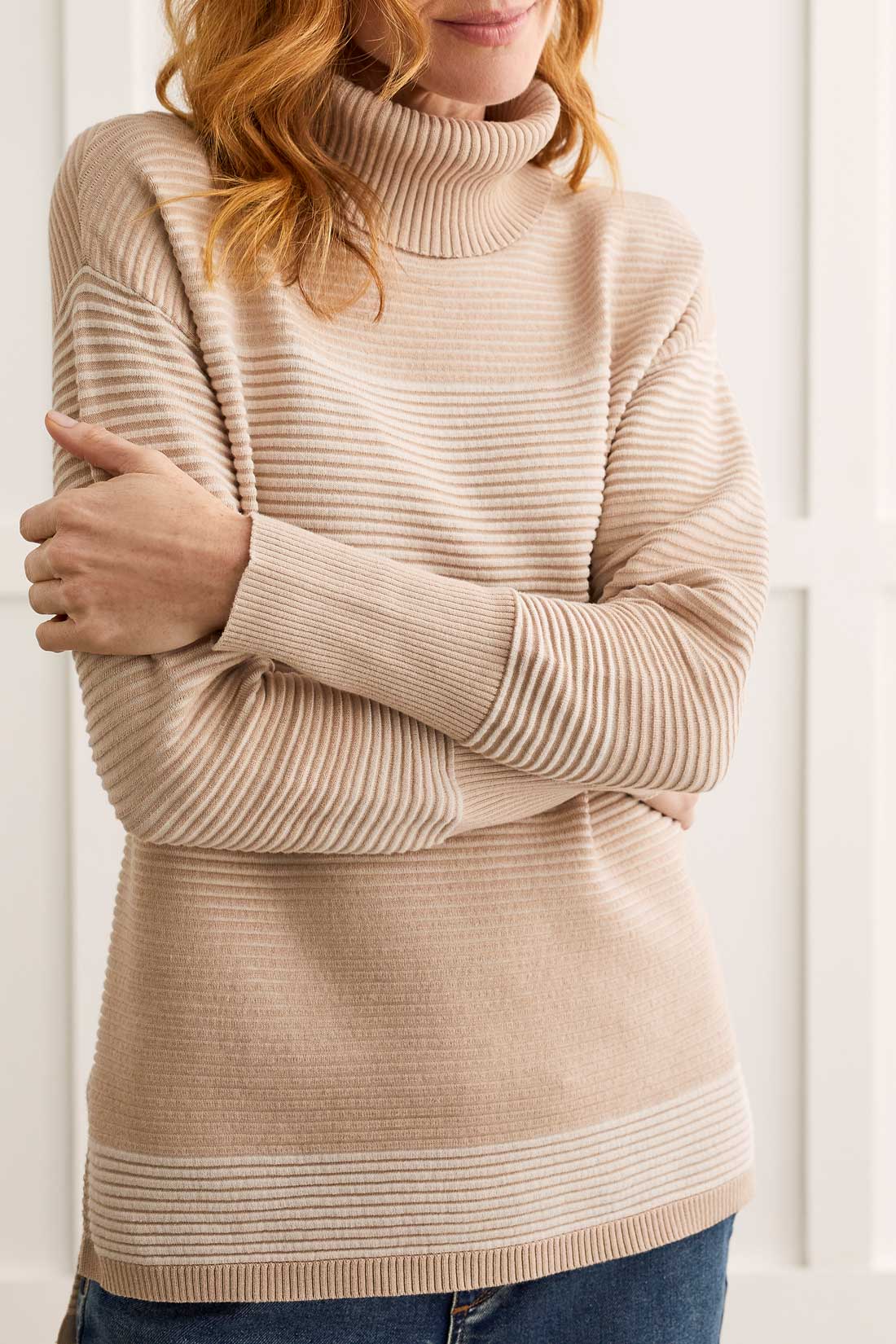 Tribal 7865O/4814-Turtle Neck Sweater -Cashmere - Image 3