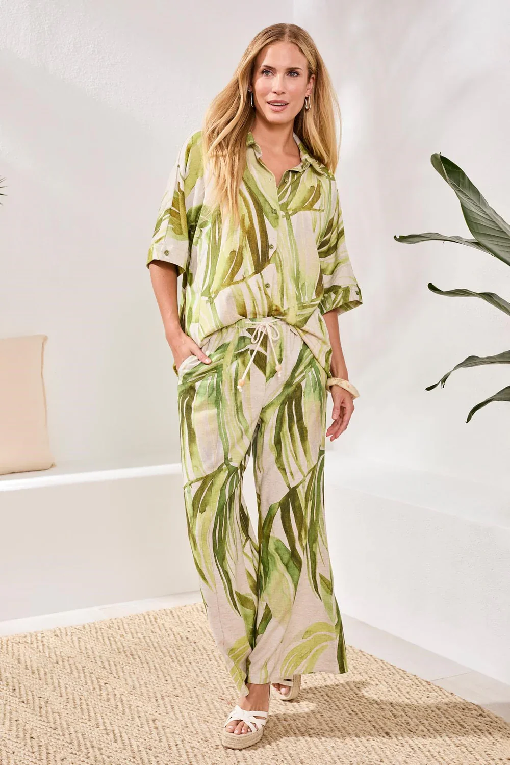 Tribal Pull On Ankle Pant W/Pin Tucks-3070O-0584-Mint Leaf