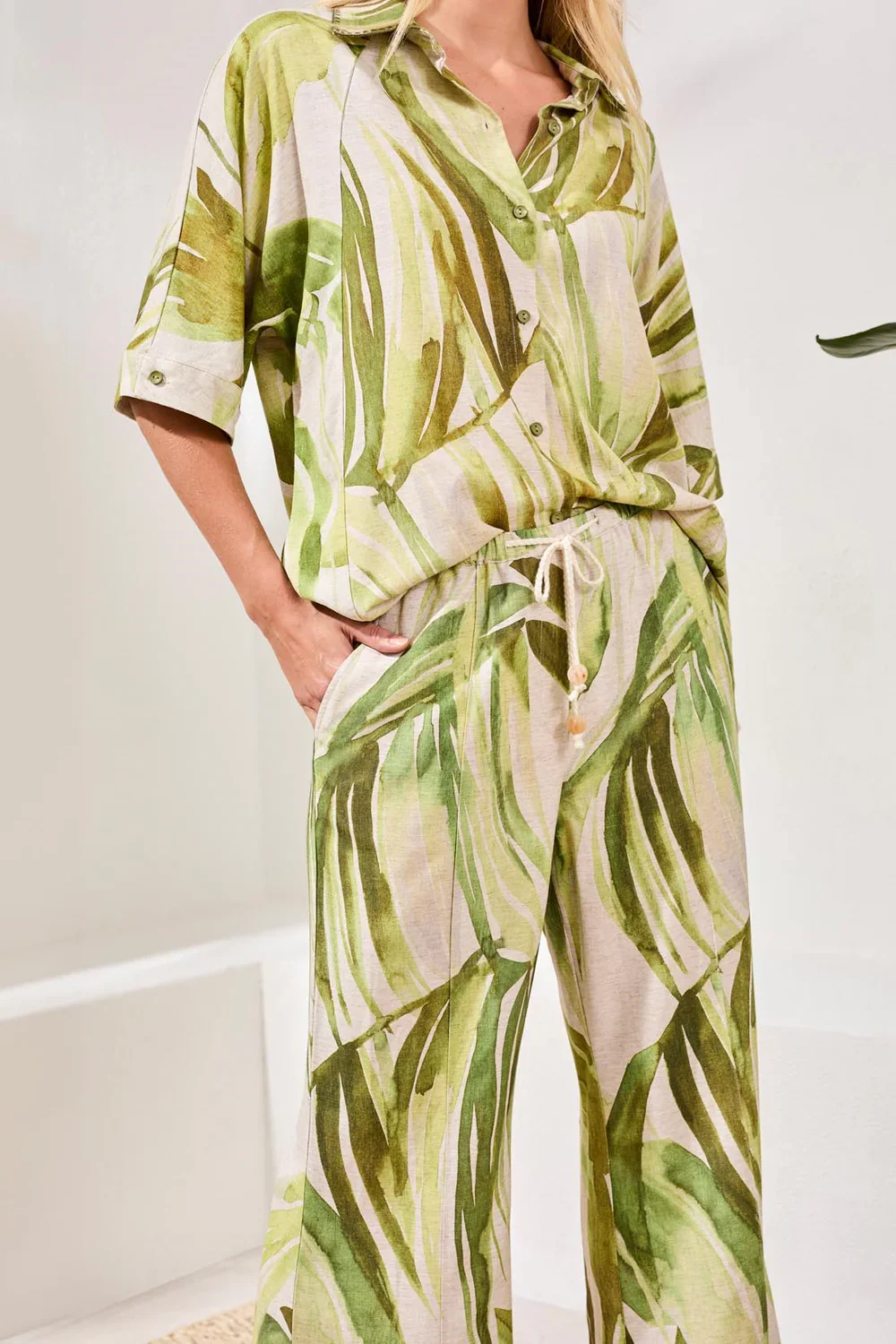 Tribal Pull On Ankle Pant W/Pin Tucks-3070O-0584-Mint Leaf - Image 2