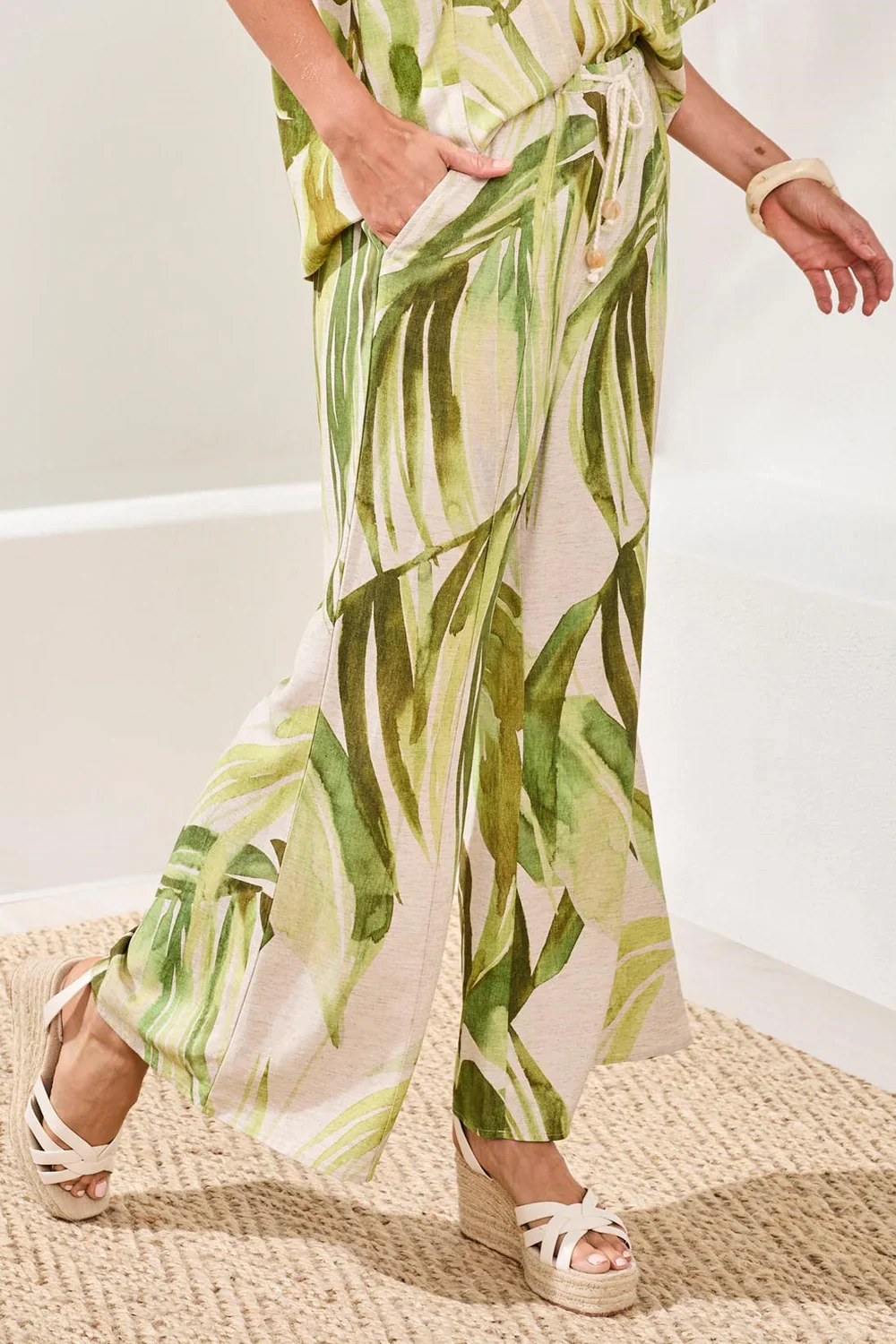 Tribal Pull On Ankle Pant W/Pin Tucks-3070O-0584-Mint Leaf - Image 3