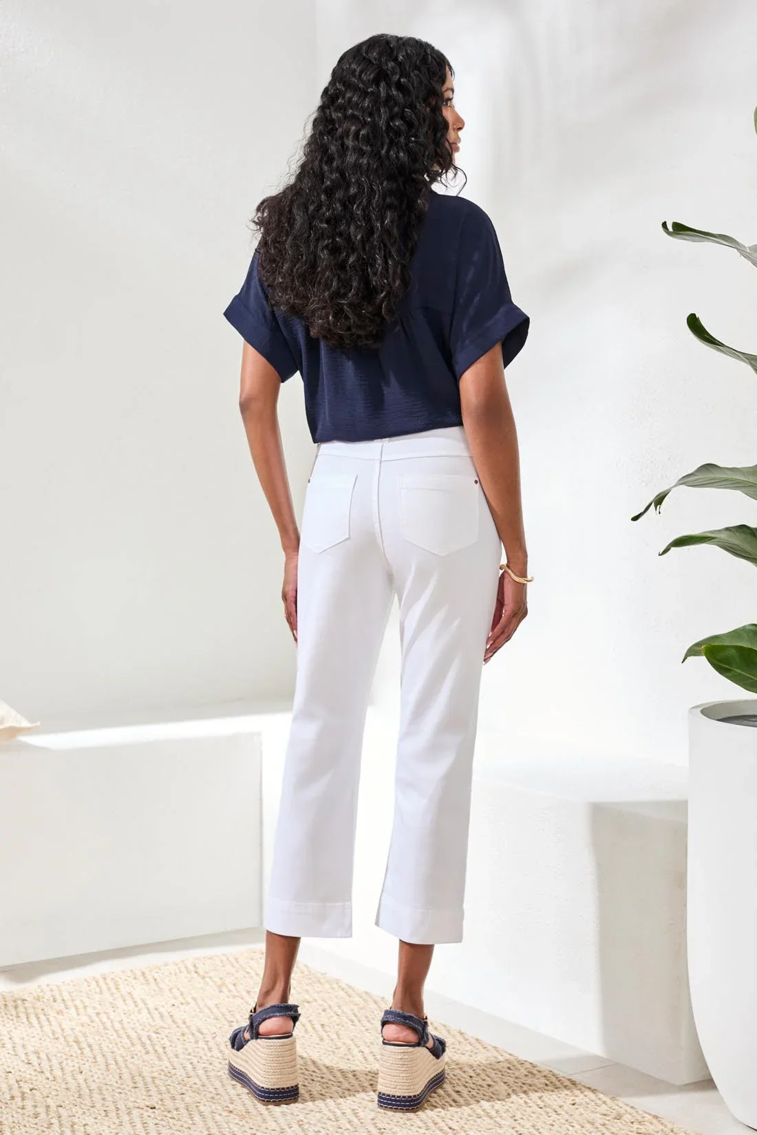Tribal Pull On Kick Flare Capri-2441O-0001-White - Image 4
