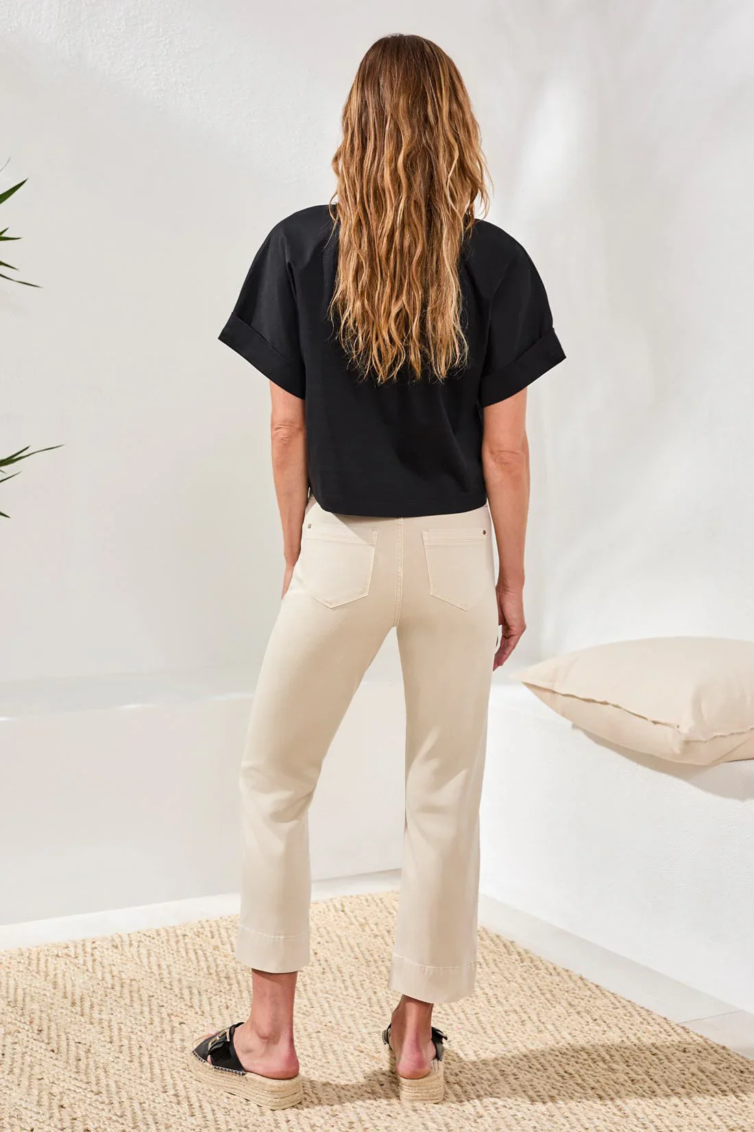 Tribal Pull On Kick Flare Capri-2441O-1821-Canvas - Image 4