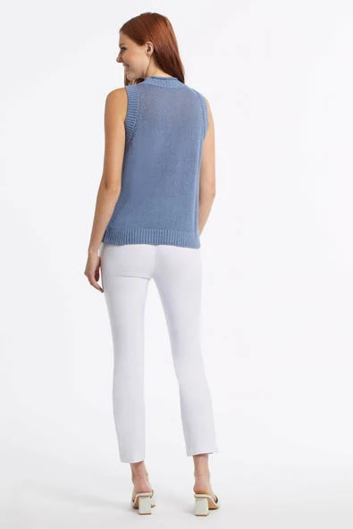 Tribal Knit Tank Top Sweater - 4820O - Slate - Image 3
