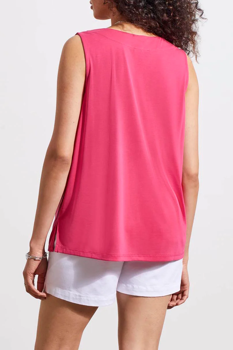 Tribal 1291O-2891-Sleeveless Modal Top-Raspberry - Image 4