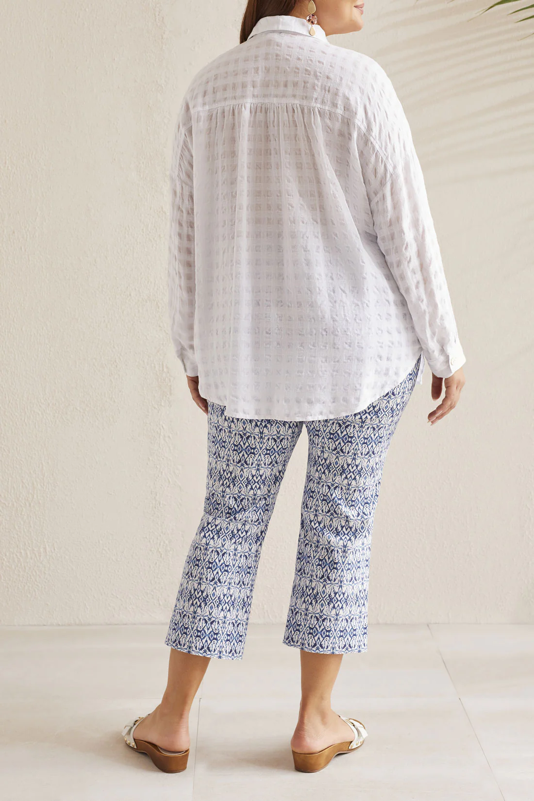 Tribal 1753OV-3887-Button Front Blouse-White - Image 4
