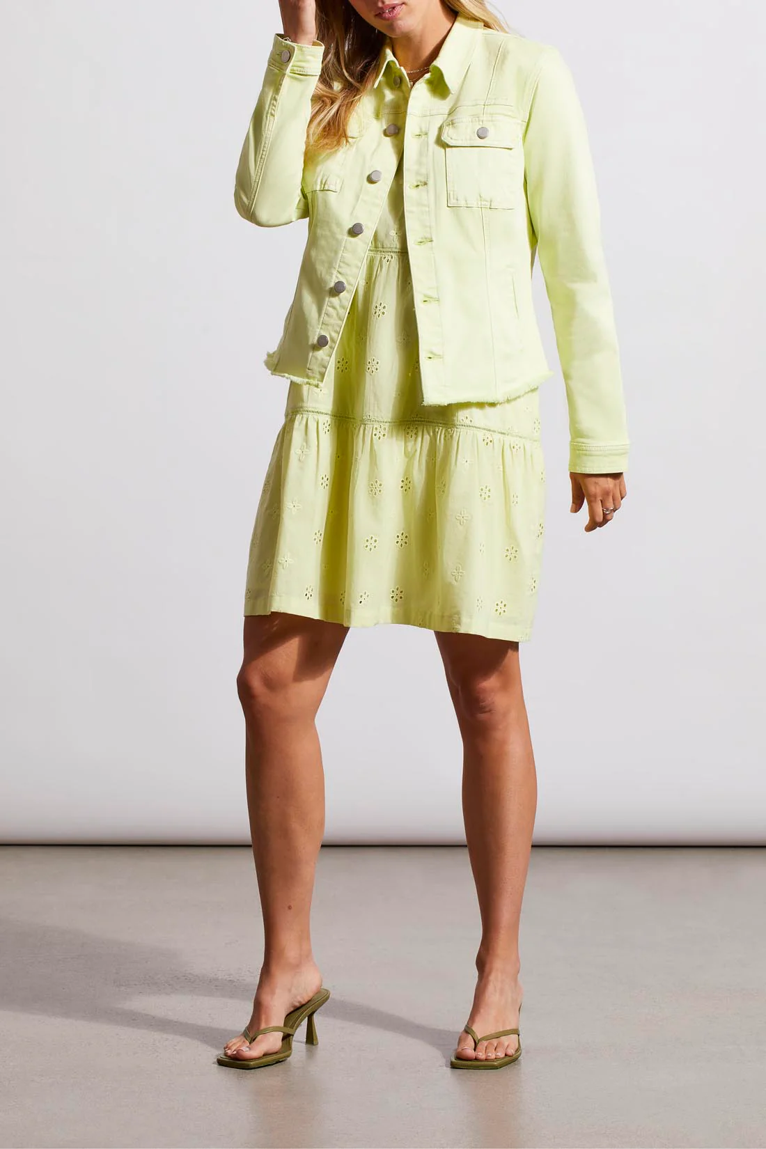 Tribal 1762O-2020W-Jacket W/Raw Edge-Wild Lime - Image 3