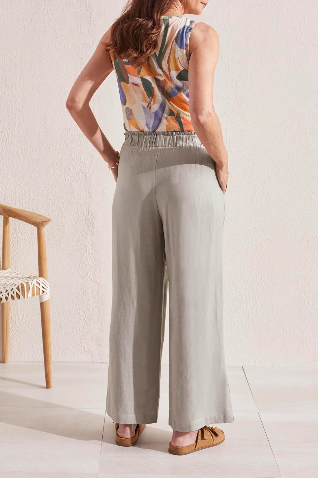 Tribal  1794O-4525-Pull On Ankle Pant-Dried Sage - Image 2