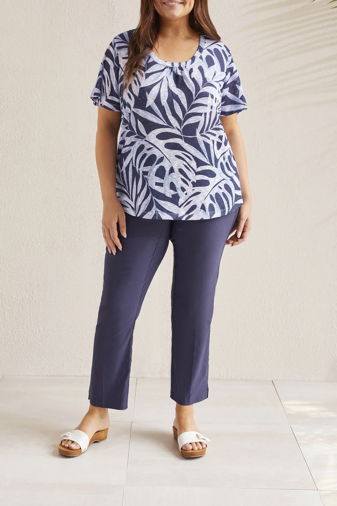 Tribal 4835V-3533-Printed Blouse-Blue Star - Image 2