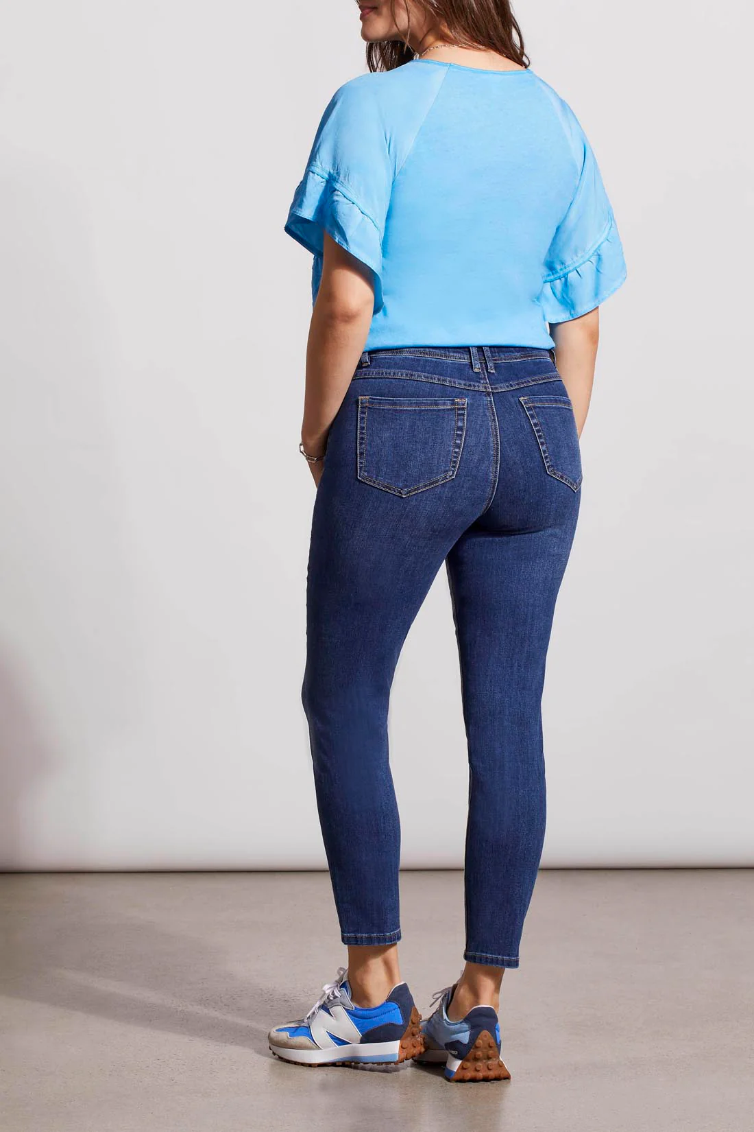 Tribal 5357O-2020-Pull On Ankle Skinny Jeans-Real Blue - Image 3