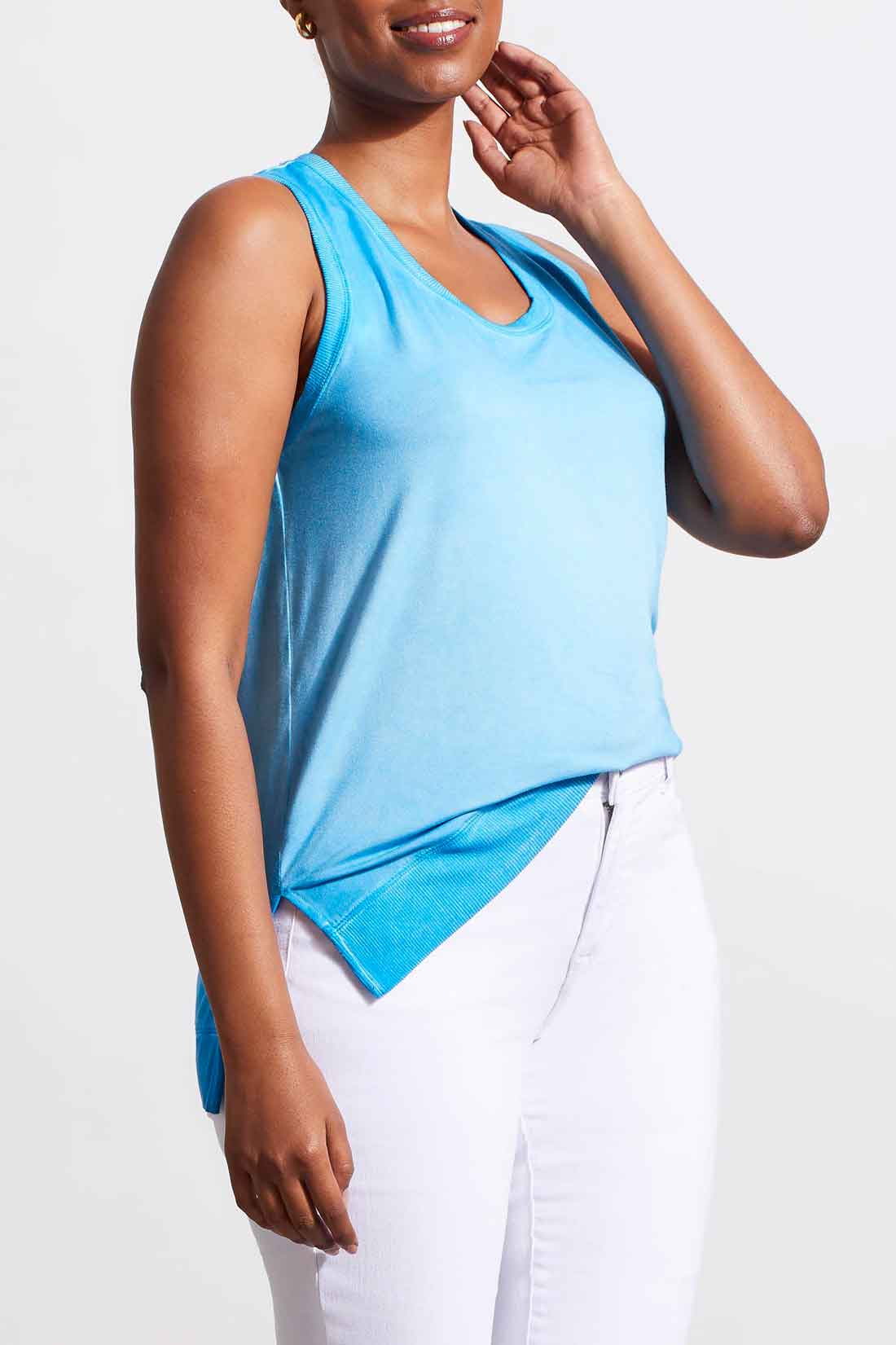Tribal  5358O/4923-Tank Top-Azure Blue - Image 3
