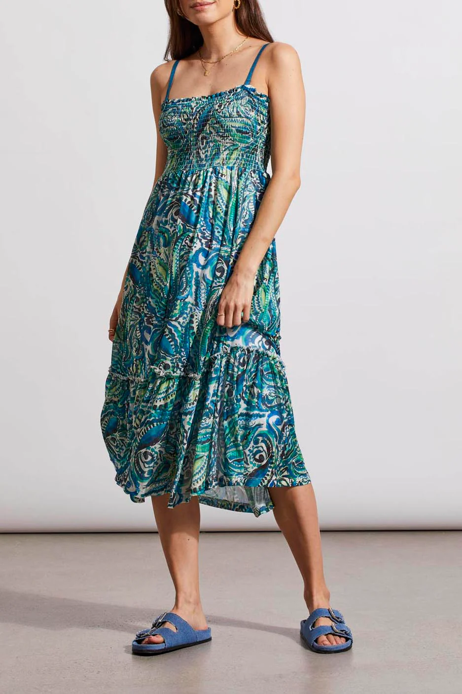 Tribal 6573O/2401-Convertible Dress W/Removable Straps-Ocean Side - Image 3