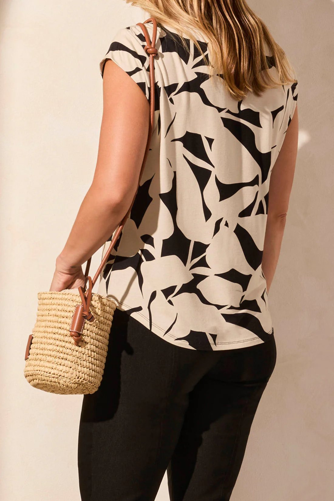 Tribal -2092O-3457-Cap Sleeve Top W/Shirring-Safari - Image 4
