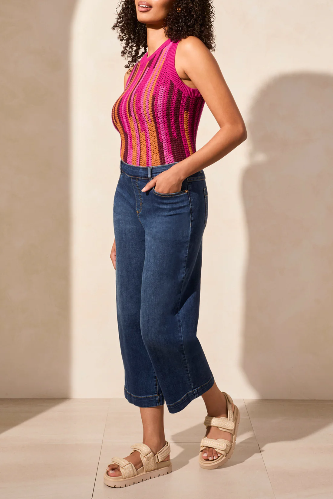 Tribal -5708O-2020-Audrey Pull On Flare Jeans W/Pockets-Stormy Blue - Image 2