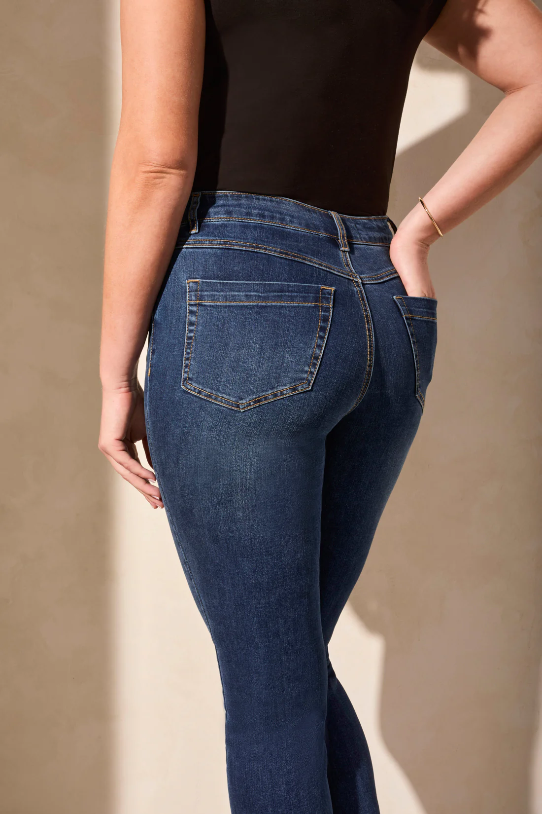 Tribal -5721O-2020-Audrey Pull On Straight Crop Jeans -Stormy Blue - Image 4
