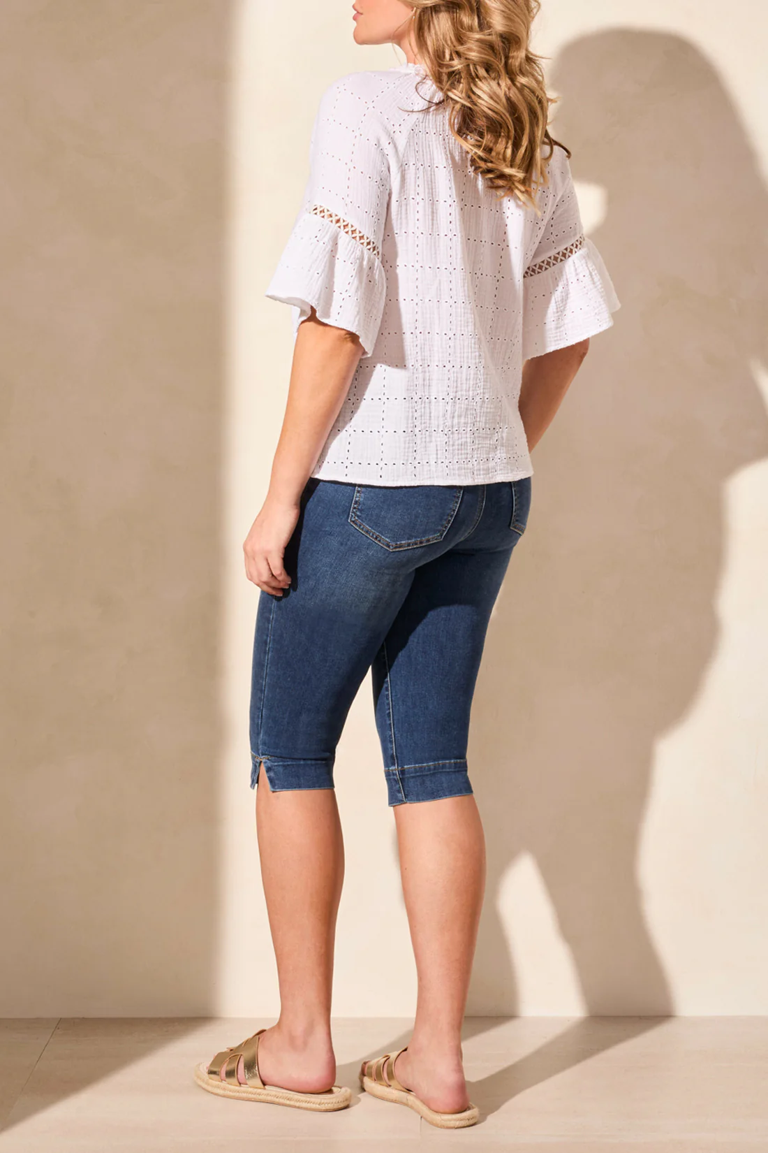 Tribal 5827O-5300-Raglan Sleeve Blouse W/Fancy Tape-White - Image 4